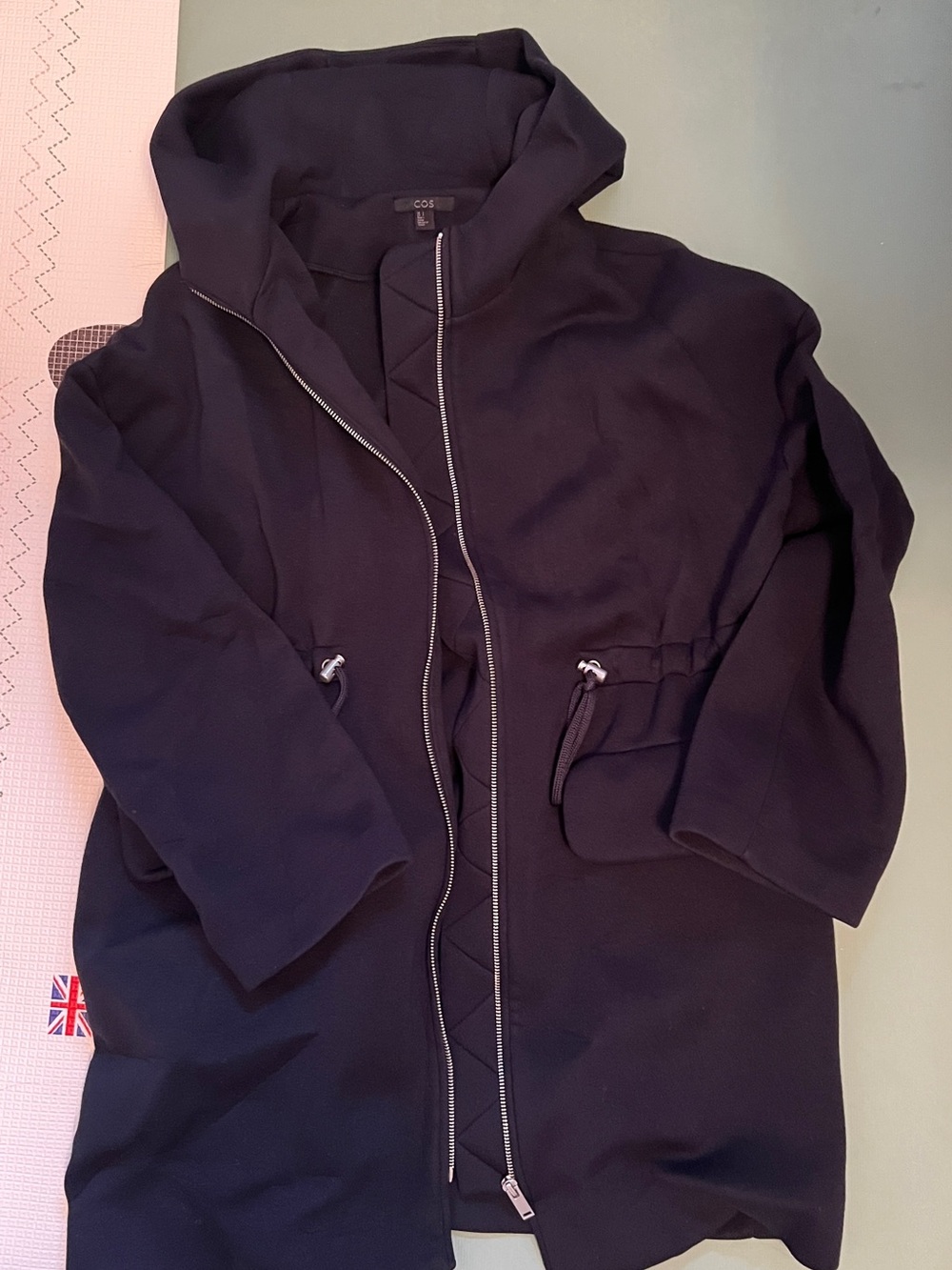COS Men's Navy Hooded Shirt Jacket